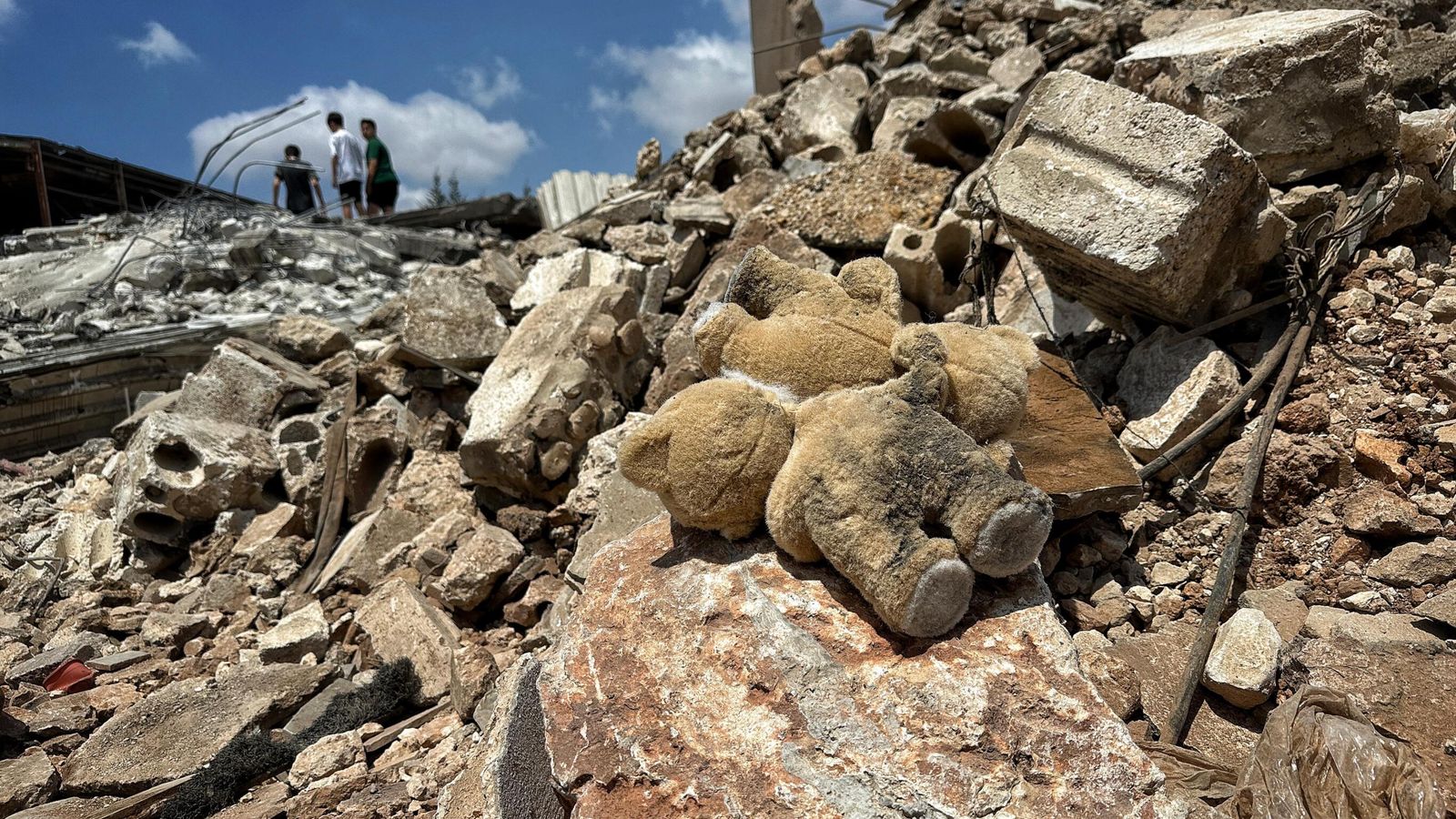 'They've just killed innocent people': Anger in Lebanon after Israeli strike - as teddy bears and children's shoes among rubble