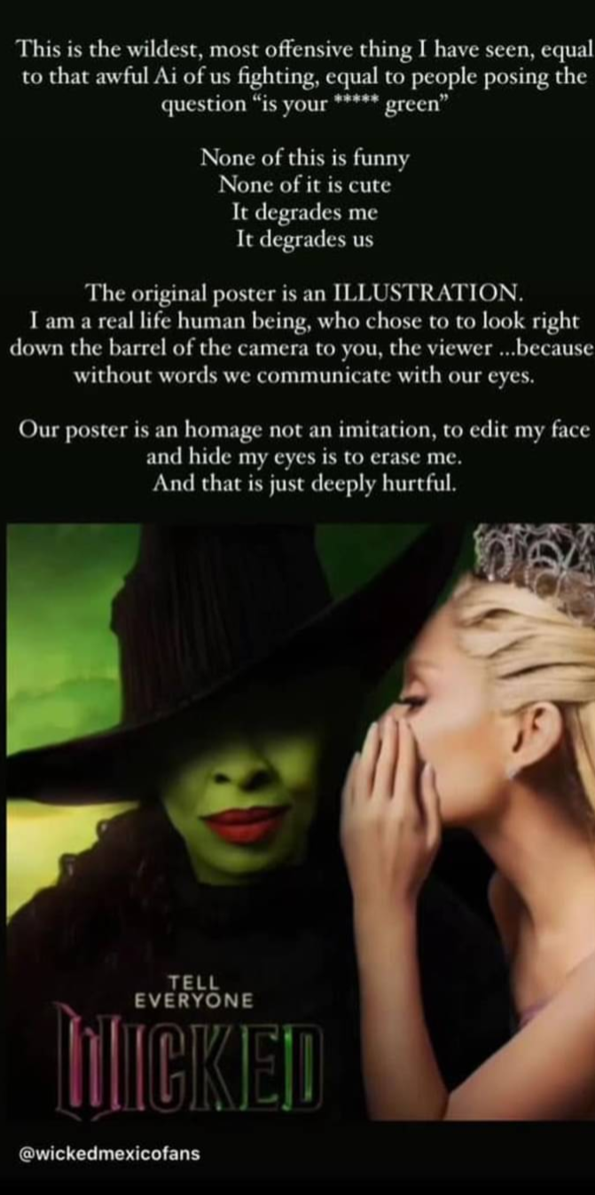 Cynthia Erivo calls out fans who made their own Wicked poster