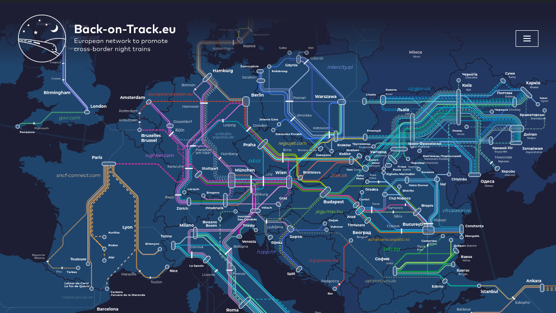 Night Train Map 2024 – Back on Track Europe
