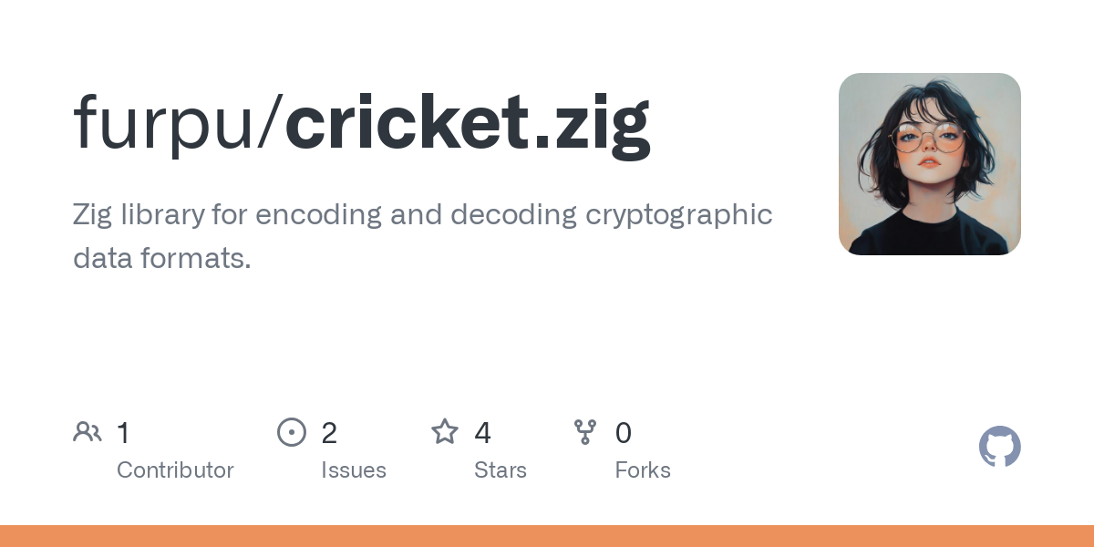 GitHub - furpu/cricket.zig: Zig library for encoding and decoding cryptographic data formats.