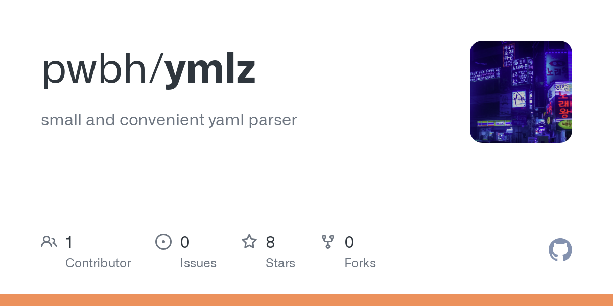 GitHub - pwbh/ymlz: small and convenient yaml parser