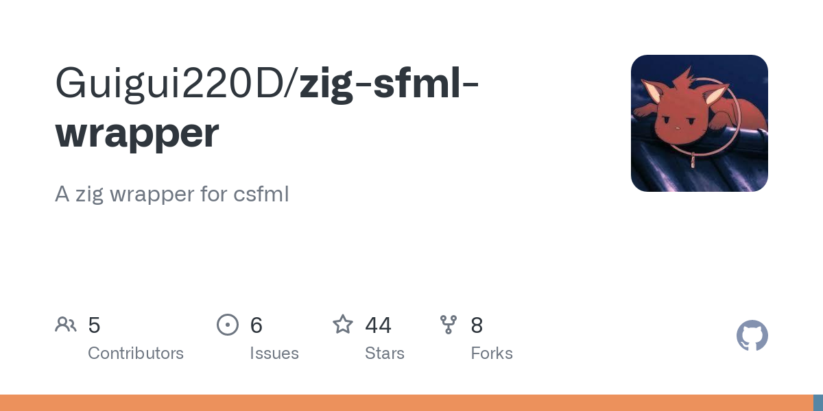 GitHub - Guigui220D/zig-sfml-wrapper: A zig wrapper for csfml