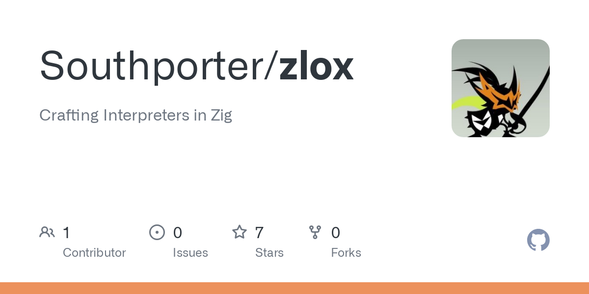 GitHub - Southporter/zlox: Crafting Interpreters in Zig