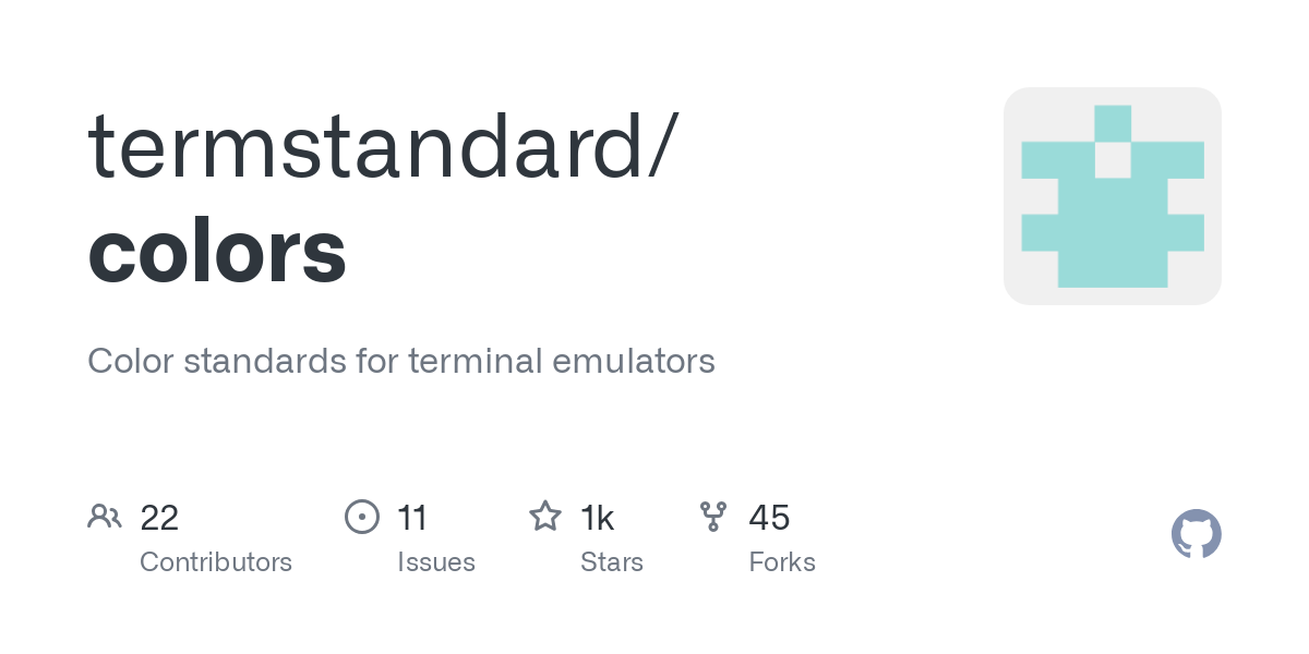 GitHub - termstandard/colors: Color standards for terminal emulators
