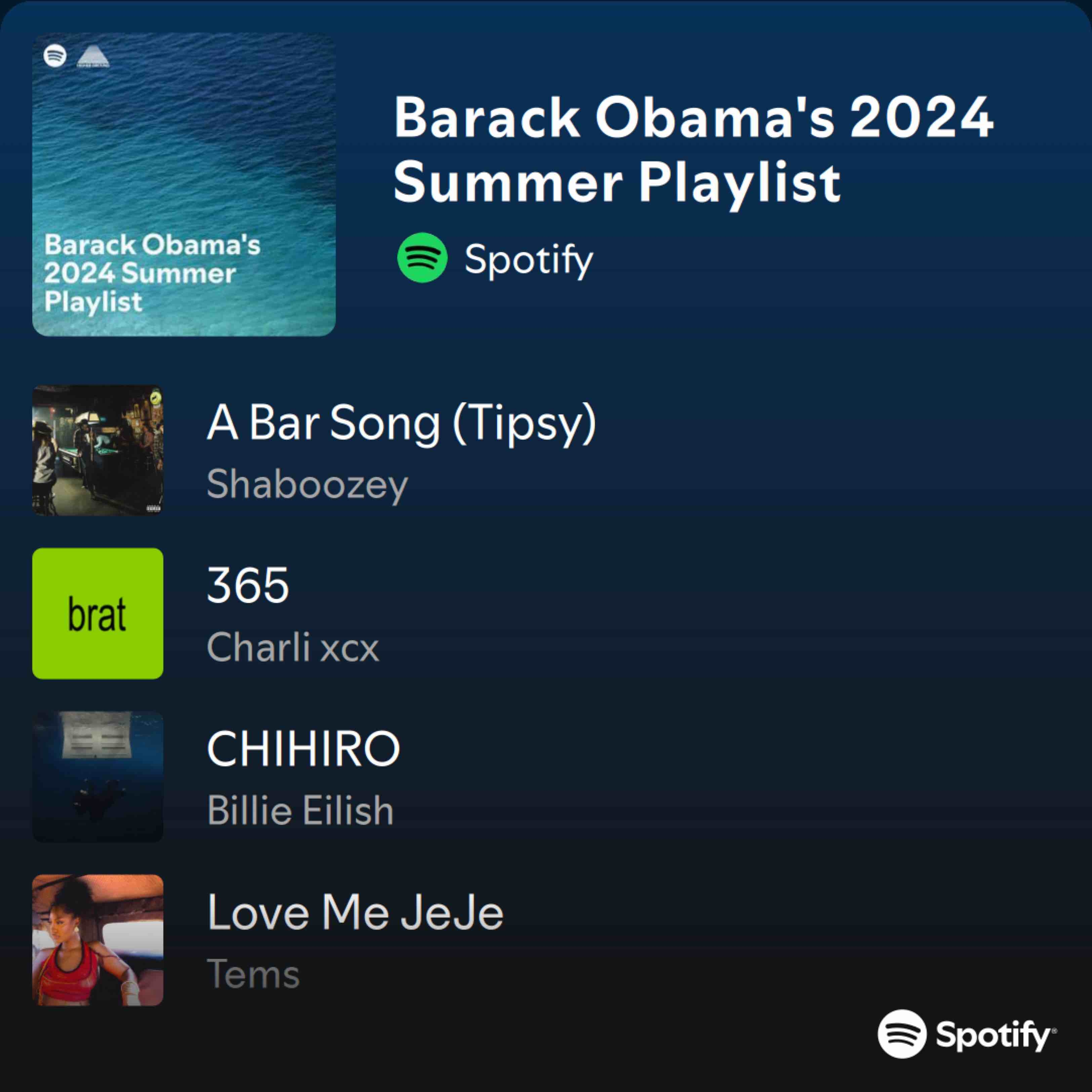 Barack Obama's 2024 Summer Playlist