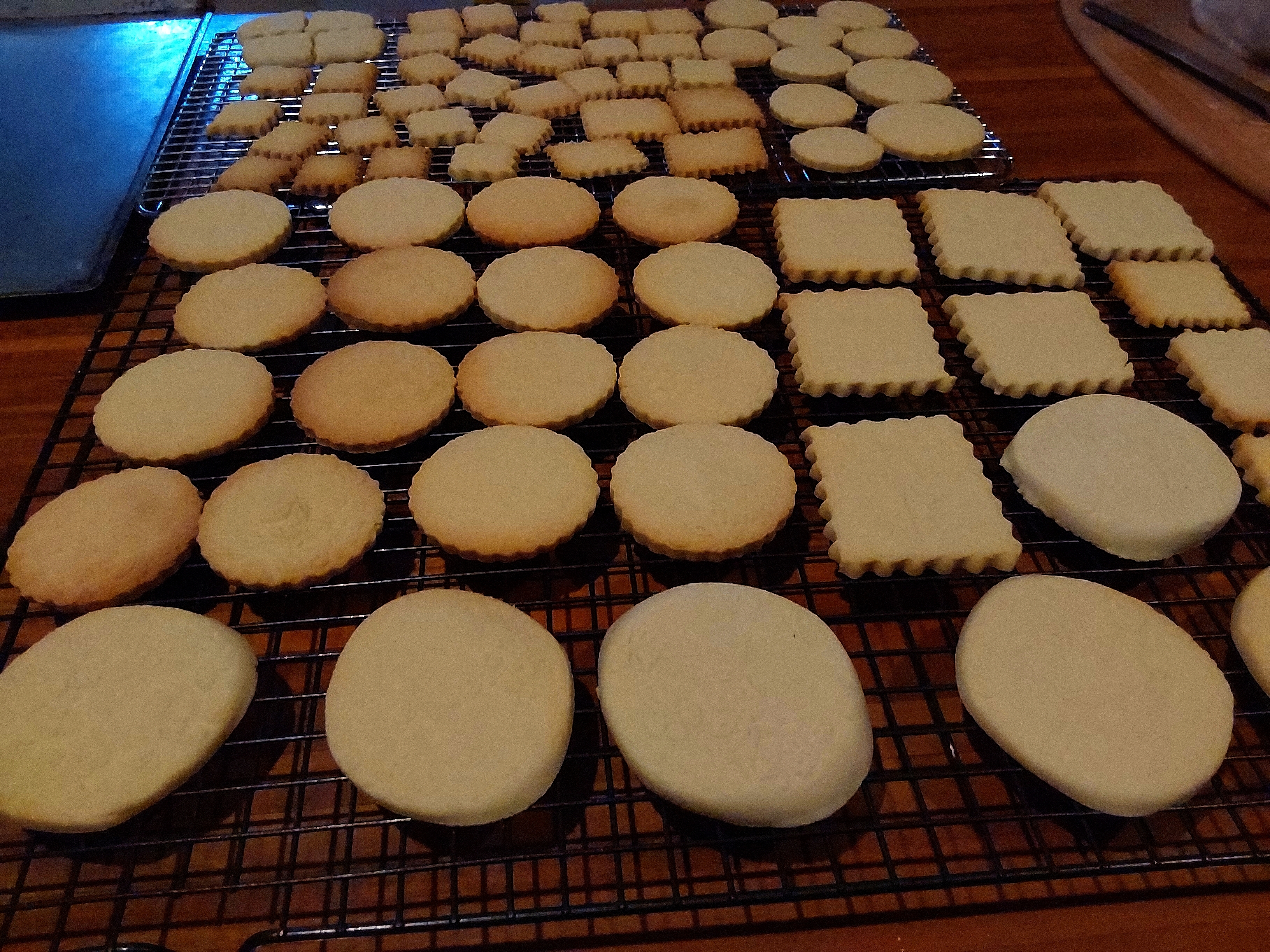 Tray of shortbread biscuits