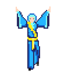 Ferdinand praying on one leg, pixelart