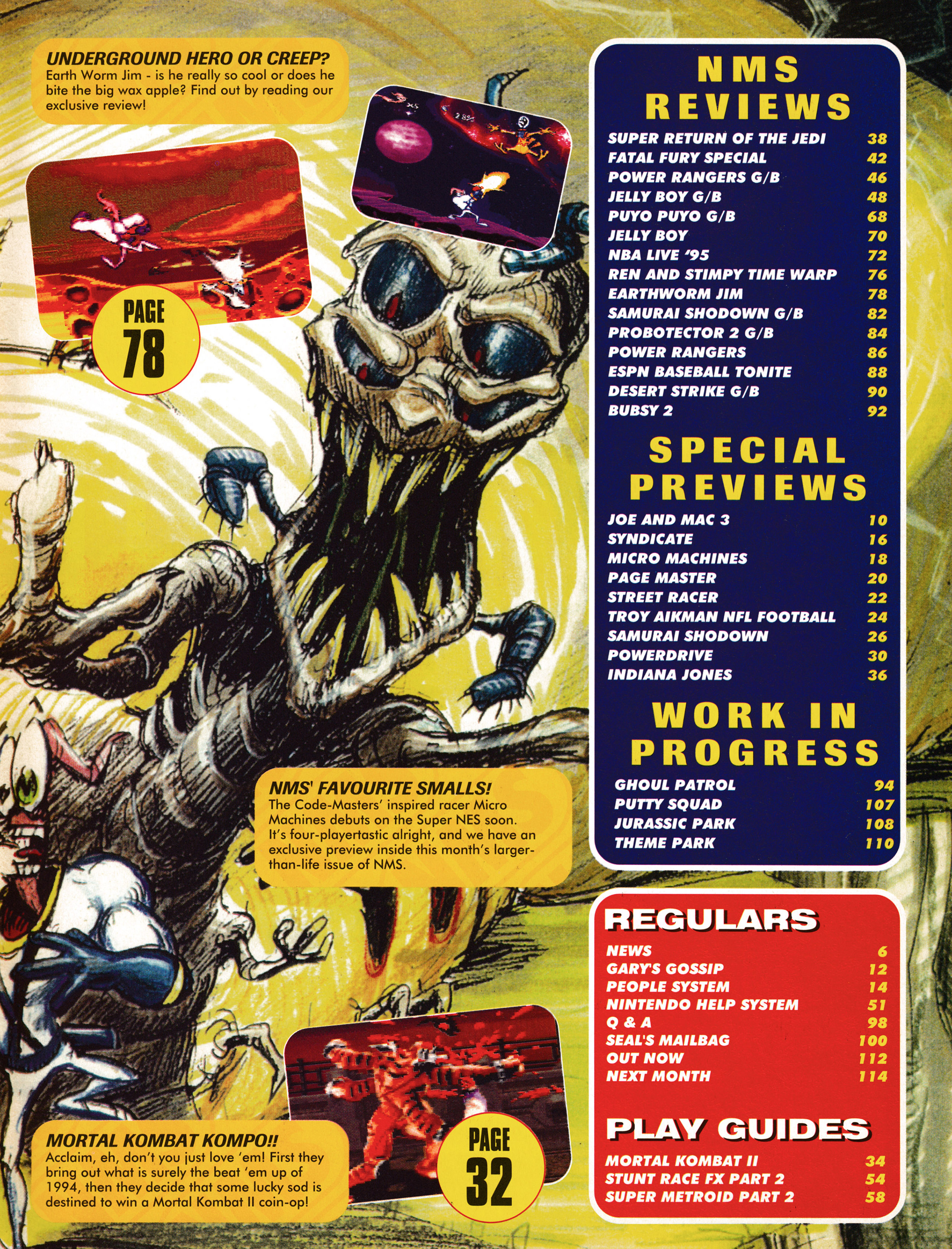 And the contents pages for Nintendo Magazine System 25 - October 1994 (UK)