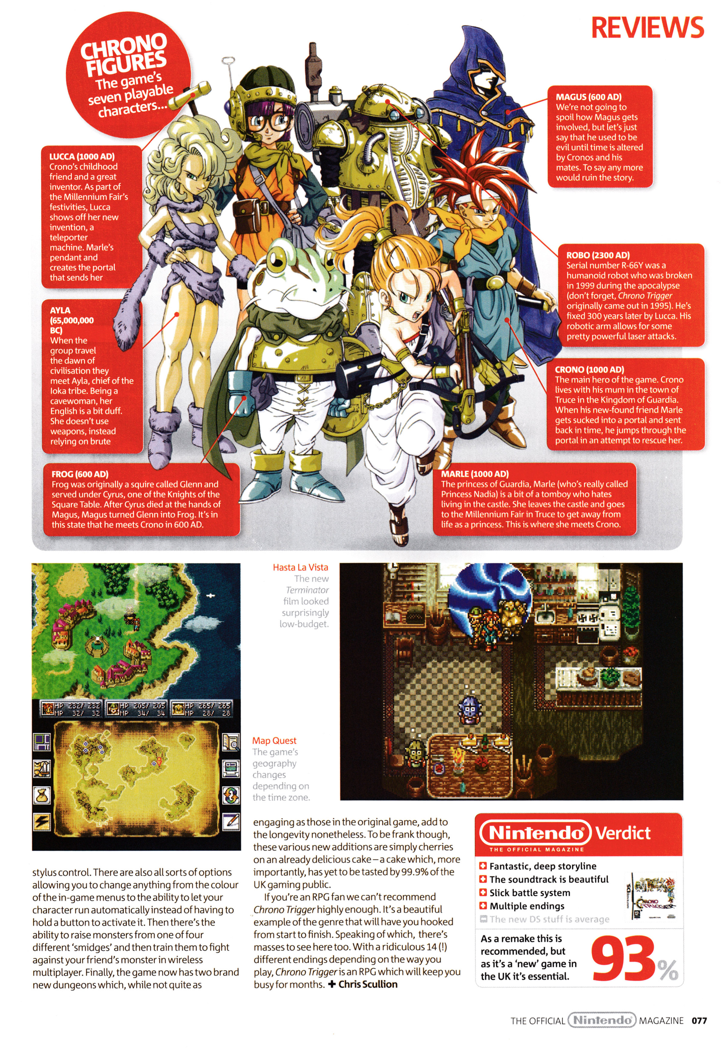 Review for Chrono Trigger on Nintendo DS. Taken from Official Nintendo Magazine 39 - February 2009 (UK)  score: 93%