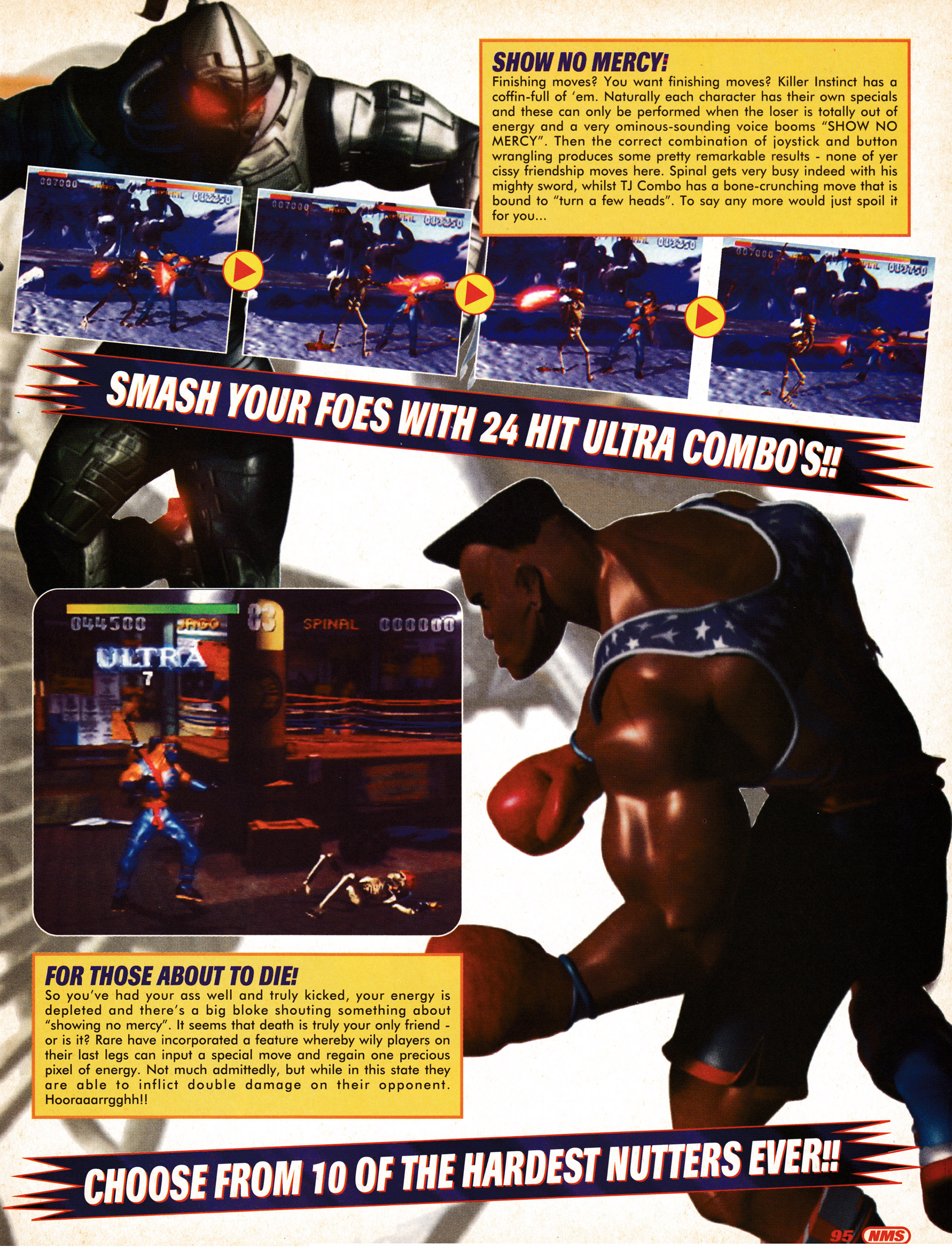 Feature for Killer Instinct in the Arcade. Taken from Nintendo Magazine System 27 - December 1994 (UK)