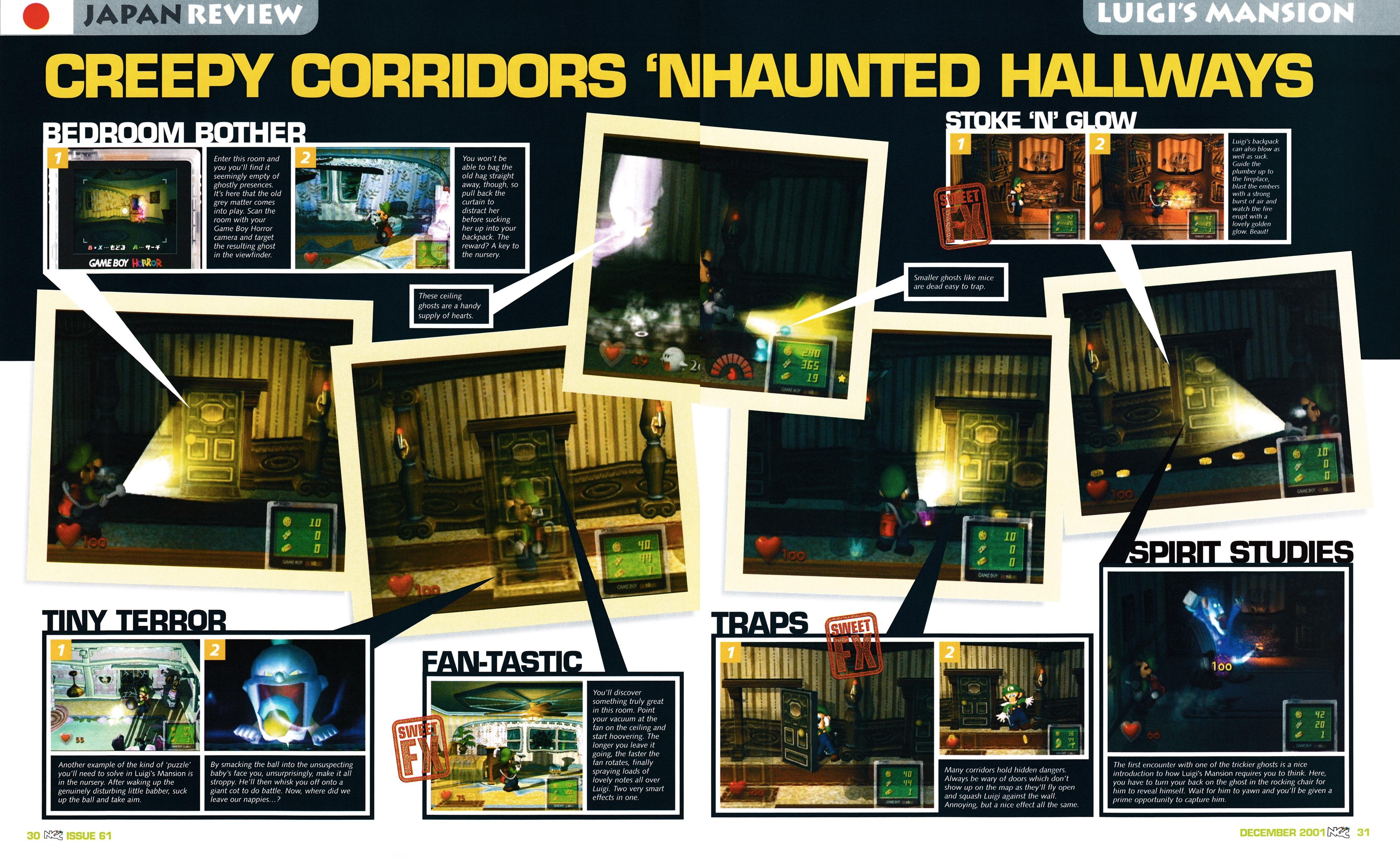 Review for Luigi's Mansion on GameCube  from NGC Magazine 61 - December 2001 (UK)  score: 90%