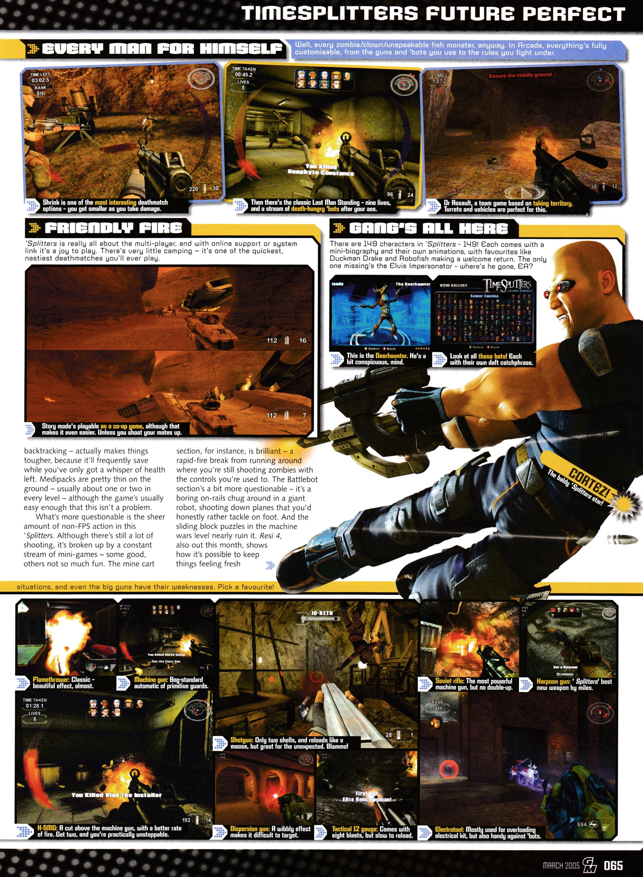 Review for TimeSplitters Future Perfect on GameCube, PlayStation 2 and Xbox from GamesMaster 157 - March 2005 (UK)  score: 88%