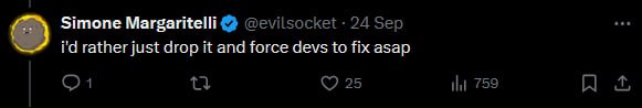 "id rather just drop it and force them to fix it asap"