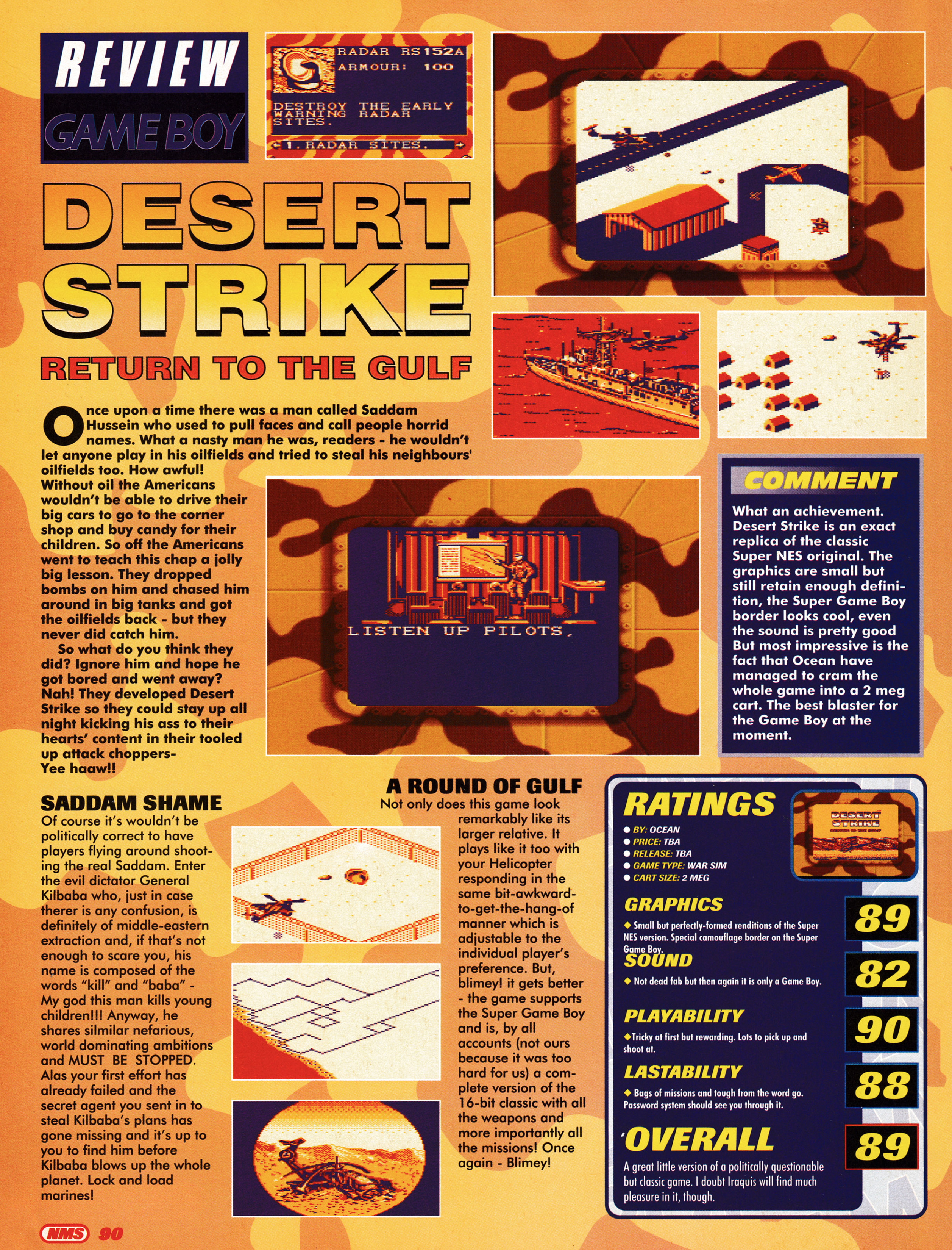 Review for Desert Strike on Game Boy from Nintendo Magazine System 25 - October 1994 (UK)

score: 89%