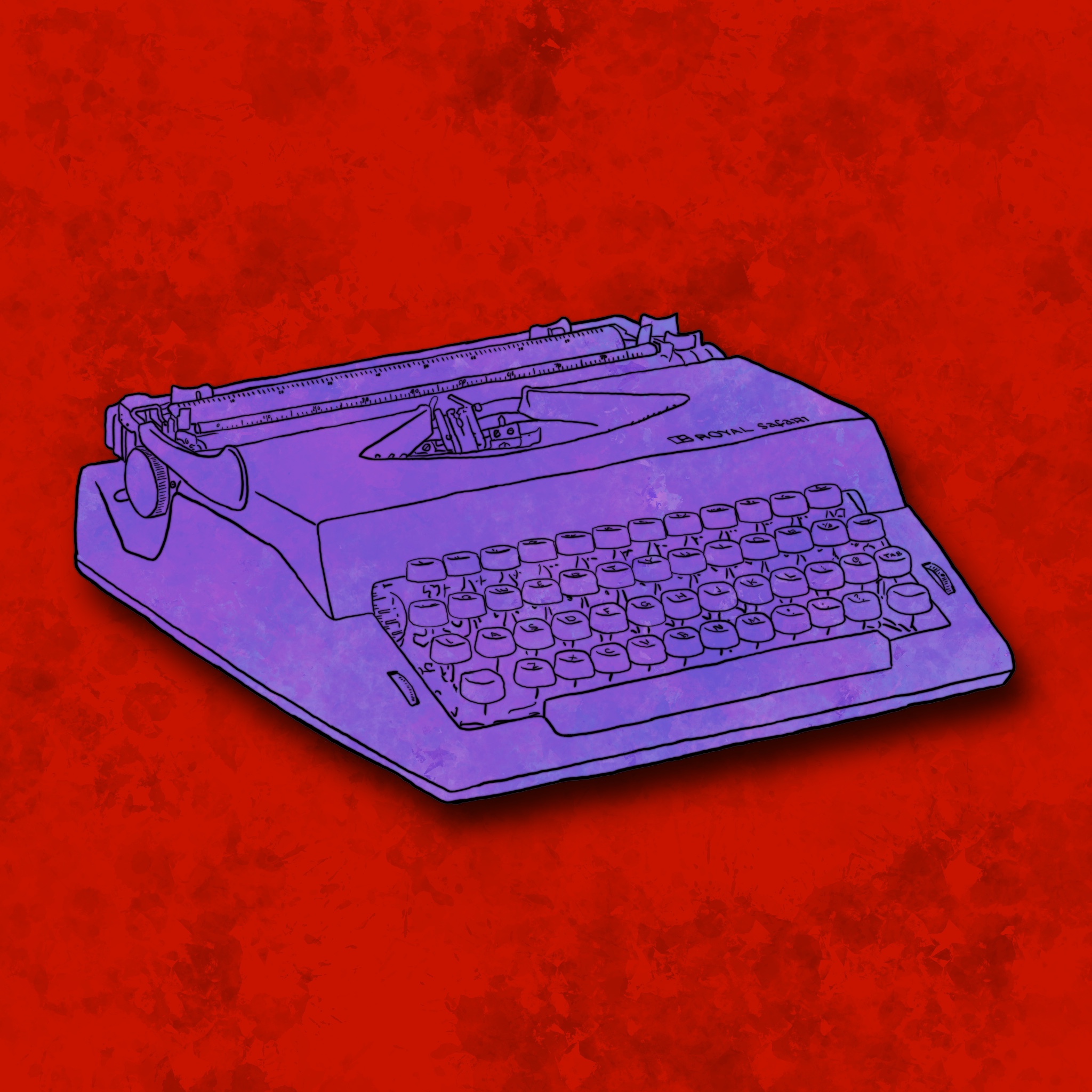 A sketch done in Procreate of a typewriter.