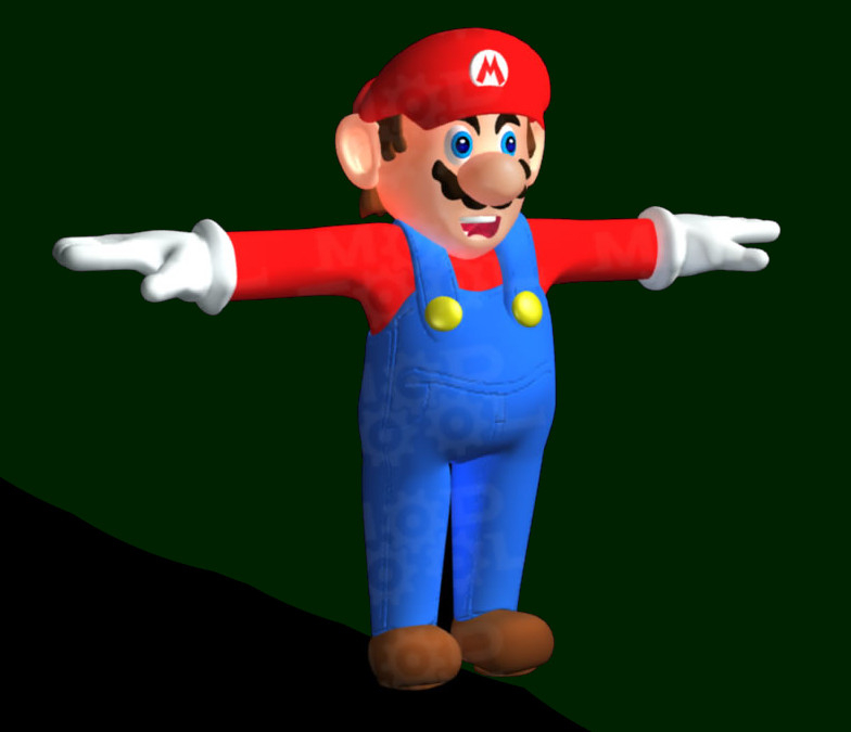 mario doing a T pose