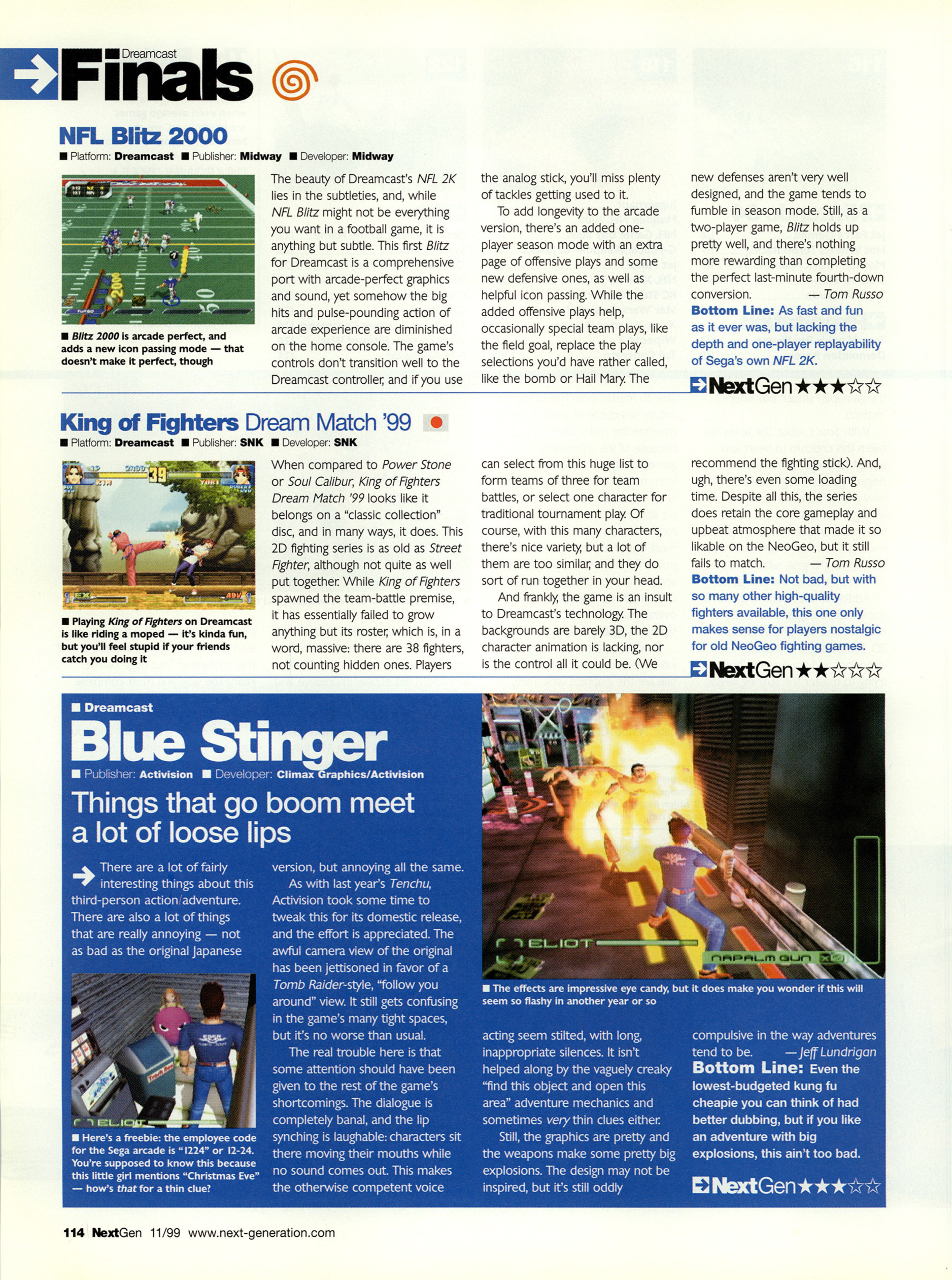 Review for The King of Fighters: Dream Match 1999 on Dreamcast.

Score: 2/5