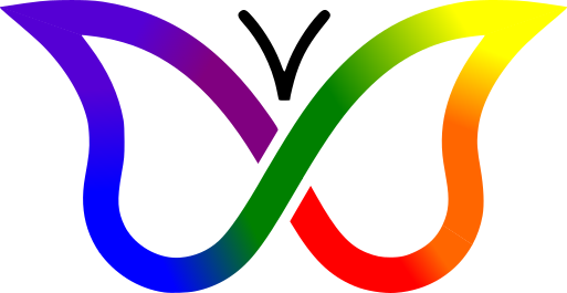 Butterfly symbol with rainbow colors