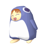 looped GIF of Chiyo from the show "Azumanga Daioh" waddling in a pengium costume