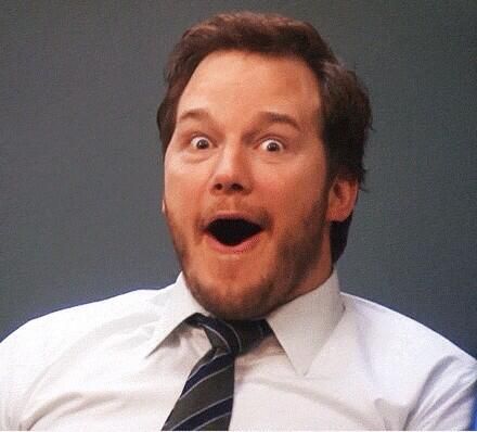 excited Chris Pratt