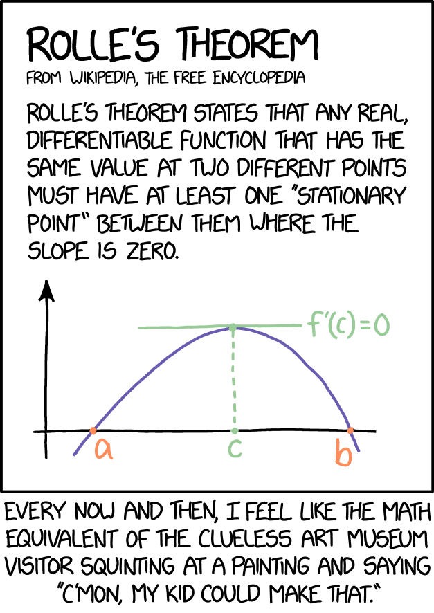 xkcd - Rolle's Theorem