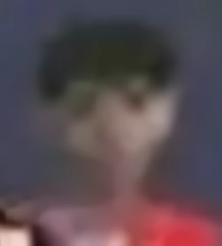 A close-up of the Chinese boy on the left, upscaled by a factor of 4. This results in "noise reduction" and this boy having a neck as wide as a pencil with a solemn look.