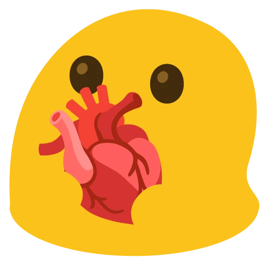 blob emoji gifting u a realistic heart