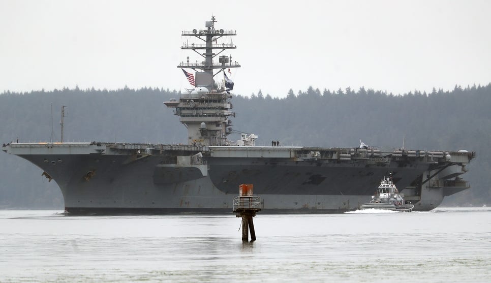 The USS Nimitz returns to Naval Base Kitsap on Sunday, Sept. 24, 2023.