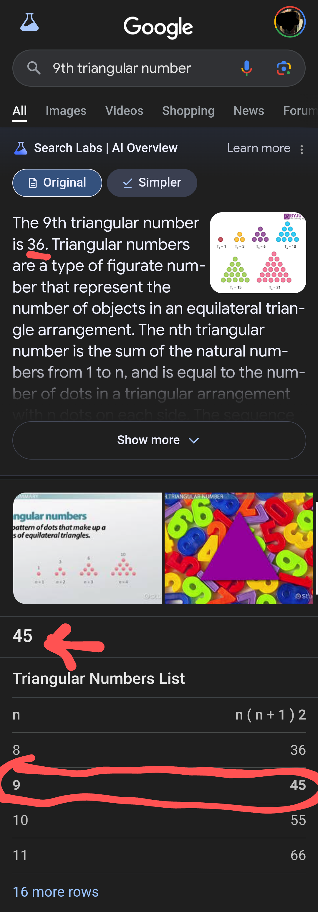 Is the 9th triangular number 36 or 45? who knows?