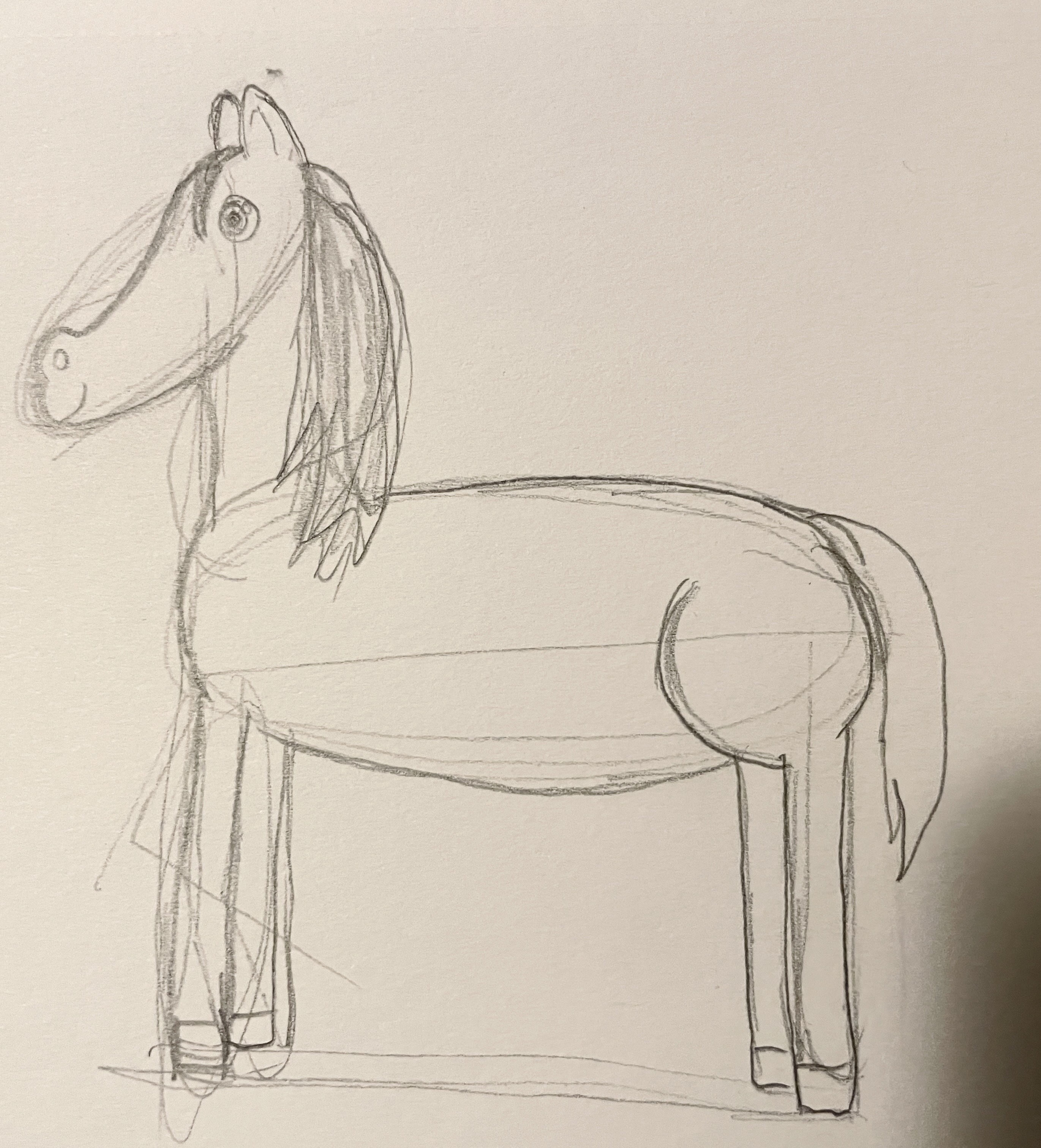 Not great sketch of a horse.