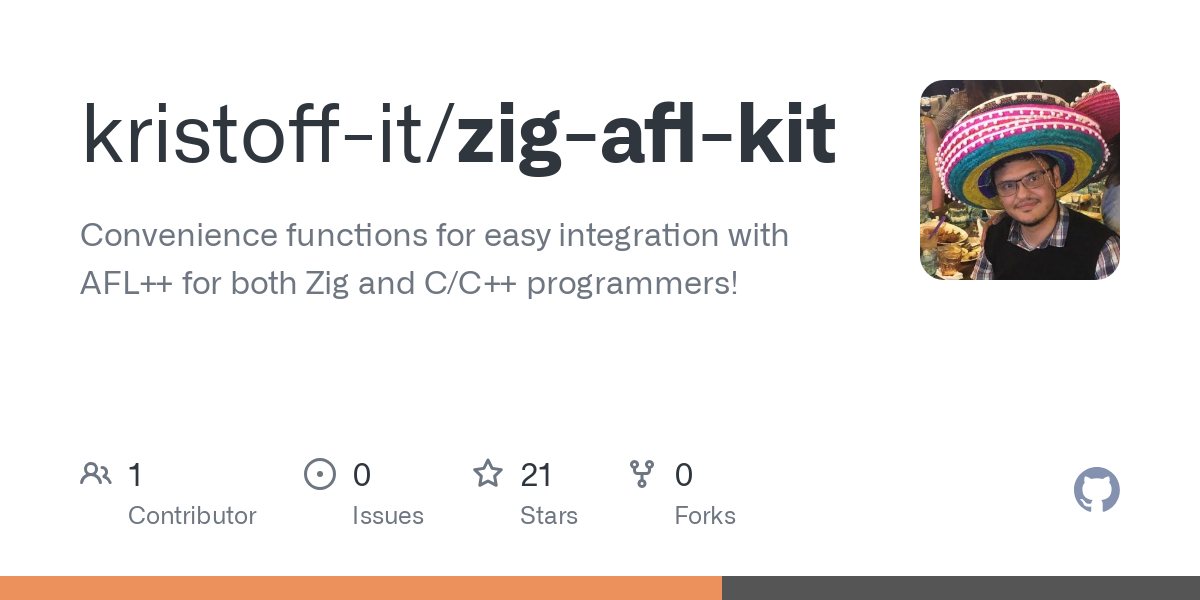 GitHub - kristoff-it/zig-afl-kit: Convenience functions for easy integration with AFL++ for both Zig and C/C++ programmers!