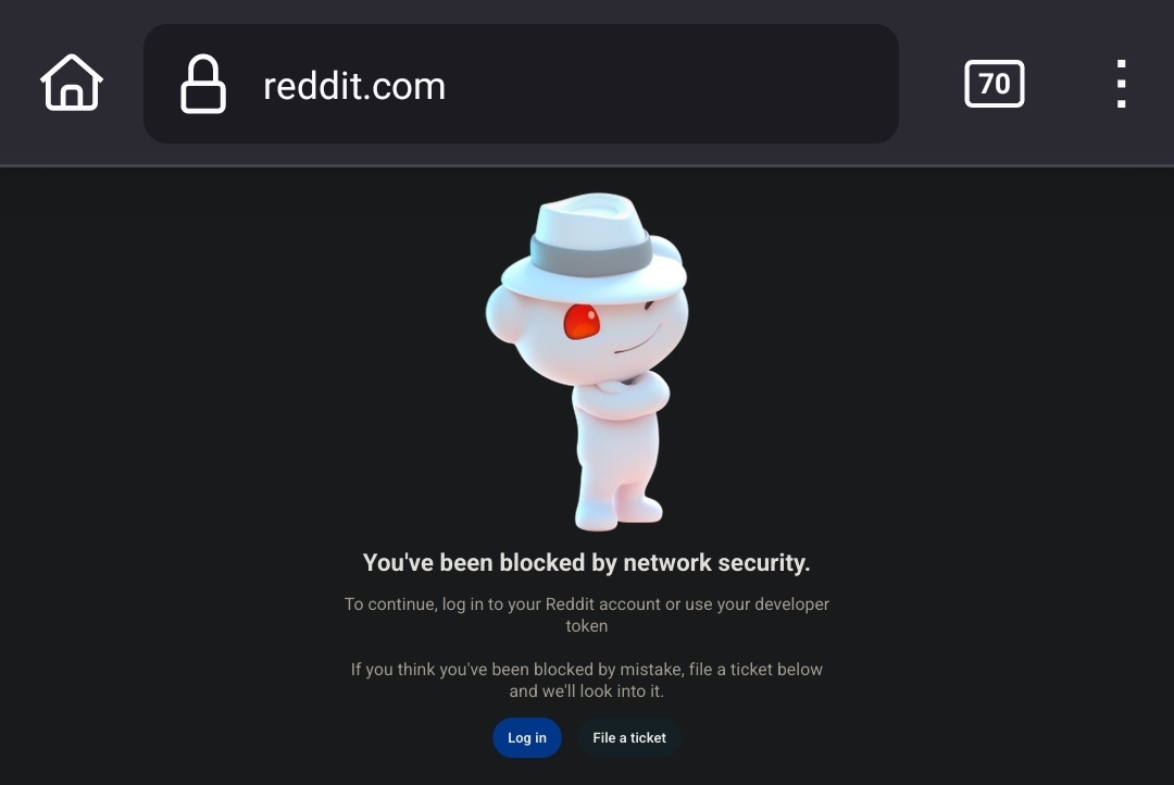 Reddit network block