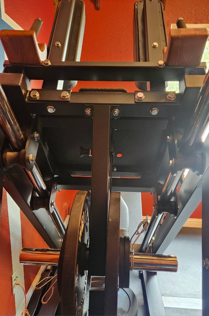 Force USA leg press under-carriage plate holder