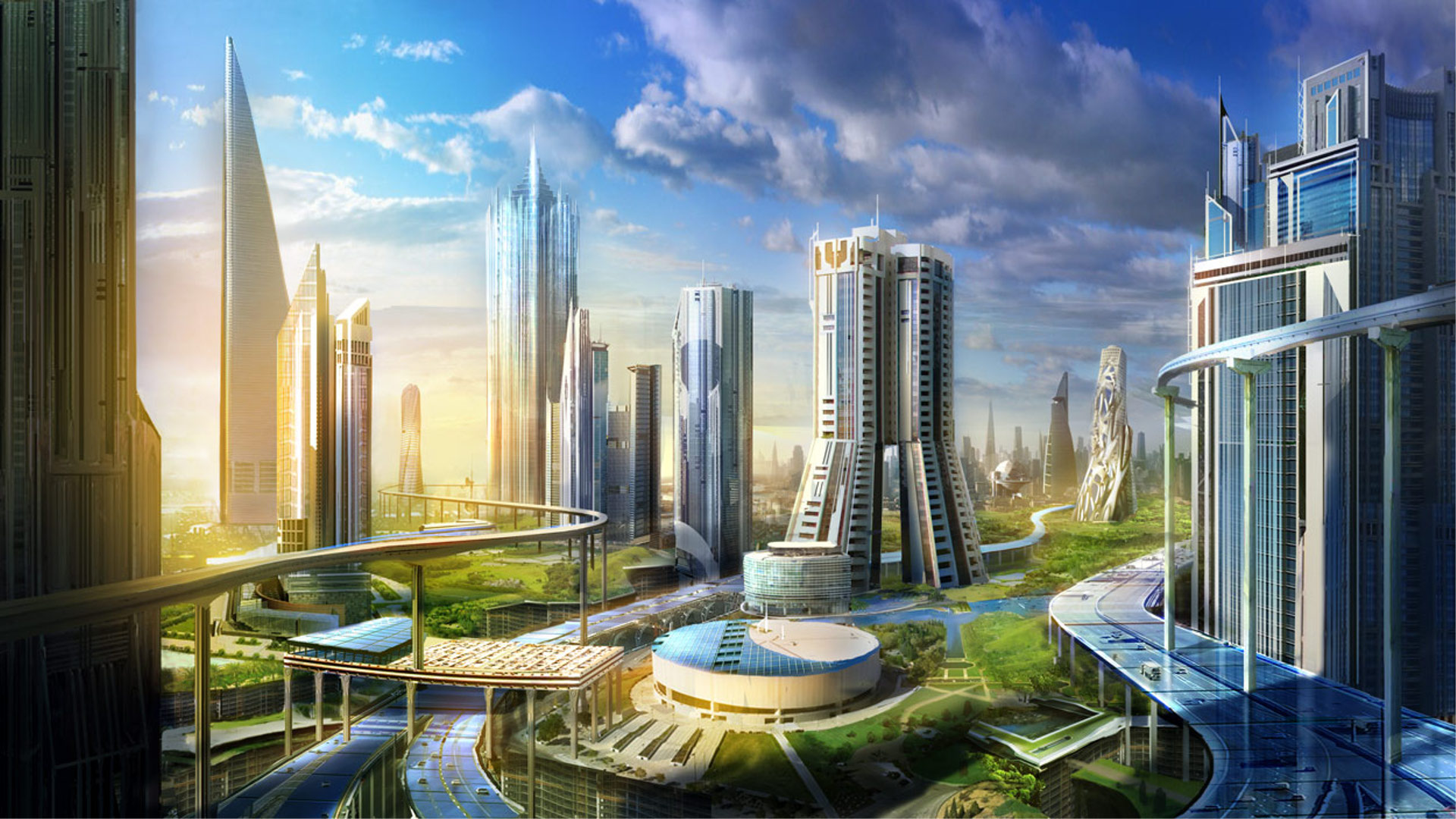 perfect futuristic cityscape meme picture without captions